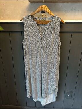 Alex & Lili Black & White Chain Link Print Sleeveless V Neck Midi Dress XL